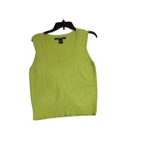 Madison Studio Lime Green Sleeveless Sweater Womens M silk blend